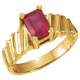 Solitaire Ring Mounting in 18 Karat Yellow Gold for Emerald cut Stone, 3.48 grams