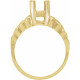 Solitaire Ring Mounting in 18 Karat Yellow Gold for Emerald cut Stone, 3.48 grams