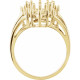 Halo Style Ring Mounting in 10 Karat Yellow Gold for Pear shape Stone, 4.87 grams