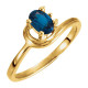 Accented Ring Mounting in 18 Karat Yellow Gold for Oval Stone, 2.77 grams