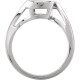 Bezel Set Bypass Ring Mounting in 18 Karat Rose Gold for Round Stone, 4.62 grams