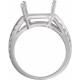 Solitaire Ring Mounting in 18 Karat White Gold for Emerald cut Stone, 4.16 grams