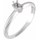 Solitaire Ring Mounting in 18 Karat White Gold for Oval Stone, 1.72 grams
