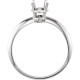 Solitaire Ring Mounting in Sterling Silver for Marquise Stone, 1.4 grams