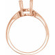 Solitaire Ring Mounting in 14 Karat Rose Gold for Oval Stone, 2.34 grams