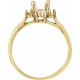 Accented Ring Mounting in 10 Karat Yellow Gold for Pear shape Stone, 3.05 grams