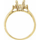 Accented Ring Mounting in 18 Karat Yellow Gold for Pear shape Stone, 3.85 grams