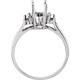 Accented Ring Mounting in 18 Karat White Gold for Marquise Stone, 2.74 grams