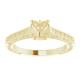Solitaire Engagement Ring or Band Mounting in 18 Karat Yellow Gold for Round Stone, 3.89 grams