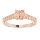 Solitaire Engagement Ring or Band Mounting in 18 Karat Rose Gold for Round Stone, 3.89 grams
