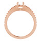 Accented Engagement Ring Mounting in 18 Karat Rose Gold for Round Stone, 3.88 grams