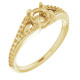 Accented Engagement Ring Mounting in 18 Karat Yellow Gold for Round Stone, 3.88 grams