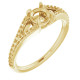 Accented Engagement Ring Mounting in 10 Karat Yellow Gold for Round Stone, 2.85 grams