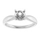 Solitaire Engagement Ring Mounting in Sterling Silver for Round Stone, 2.92 grams