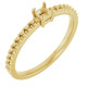 Accented Family Ring Mounting in 18 Karat Yellow Gold for Square Stone, 2.59 grams