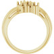 Family Bypass Ring Mounting in 18 Karat Yellow Gold for Round Stone, 4.18 grams