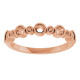 Family Stackable Ring Mounting in 18 Karat Rose Gold for Round Stone, 3.15 grams