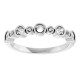Family Stackable Ring Mounting in 18 Karat White Gold for Round Stone, 2.99 grams