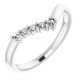 Family Stackable V Ring Mounting in 10 Karat White Gold for Round Stone, 2.62 grams