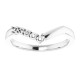 Family Stackable V Ring Mounting in 10 Karat White Gold for Round Stone, 2.62 grams