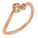 Accented Bezel Set Ring Mounting in 10 Karat Rose Gold for Round Stone, 1.78 grams