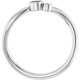 Accented Bezel Set Ring Mounting in 10 Karat White Gold for Round Stone, 1.74 grams