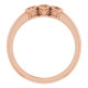 Three Stone Bezel Set Ring Mounting in 18 Karat Rose Gold for Round Stone, 3.06 grams