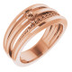Family Ring Mounting in 10 Karat Rose Gold for Round Stone, 7.76 grams