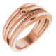 Family Ring Mounting in 18 Karat Rose Gold for Round Stone, 10.58 grams