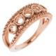 Family Negative Space Ring Mounting in 18 Karat Rose Gold for Round Stone, 6.68 grams