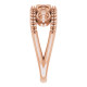 Family Negative Space Ring Mounting in 18 Karat Rose Gold for Round Stone, 6.68 grams