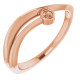 Family Freeform Ring Mounting in 10 Karat Rose Gold for Round Stone, 2.56 grams