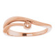 Family Freeform Ring Mounting in 10 Karat Rose Gold for Round Stone, 2.56 grams