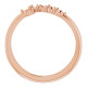 Family Bypass Ring Mounting in 18 Karat Rose Gold for Round Stone, 4.07 grams