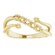 Family Bypass Ring Mounting in 10 Karat Yellow Gold for Round Stone, 2.98 grams