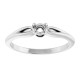 Family Ring Mounting in 18 Karat White Gold for Round Stone, 2.61 grams