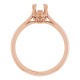 Solitaire Ring Mounting in 10 Karat Rose Gold for Oval Stone, 2.48 grams