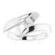 Engravable Family Ring Mounting in 18 Karat White Gold for Round Stone, 6.03 grams
