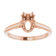 Solitaire Ring Mounting in 18 Karat Rose Gold for Oval Stone, 3.39 grams