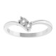 Family V Ring Mounting in 18 Karat White Gold for Round Stone, 2.73 grams