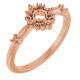 Halo Style Ring Mounting in 18 Karat Rose Gold for Round Stone, 3.1 grams