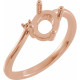 Accented Bypass Ring Mounting in 10 Karat Rose Gold for Oval Stone, 2.23 grams