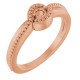 Family Beaded Ring Mounting in 10 Karat Rose Gold for Round Stone, 3.96 grams