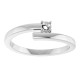 Engravable Family Ring Mounting in 18 Karat White Gold for Round Stone, 3.87 grams