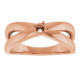 Family Ring Mounting in 10 Karat Rose Gold for Round Stone, 4.58 grams