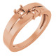 Engravable Family Ring Mounting in 18 Karat Rose Gold for Square Stone, 5.34 grams