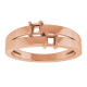 Engravable Family Ring Mounting in 18 Karat Rose Gold for Square Stone, 5.34 grams