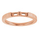 Family Stackable Ring Mounting in 10 Karat Rose Gold for Straight baguette Stone, 2.55 grams