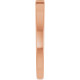 Family Stackable Ring Mounting in 10 Karat Rose Gold for Straight baguette Stone, 2.55 grams