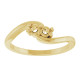 Family Ring Mounting in 18 Karat Yellow Gold for Round Stone, 2.94 grams